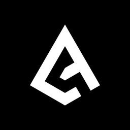 The mark unfolding through its four lattice axes, square, on black